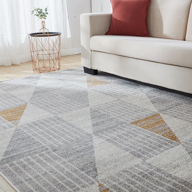 Modern Geometric Rug Multi Colored Polyster Indoor Rug Non-Slip Backing Pet Friendly Area Carpet for Living Room