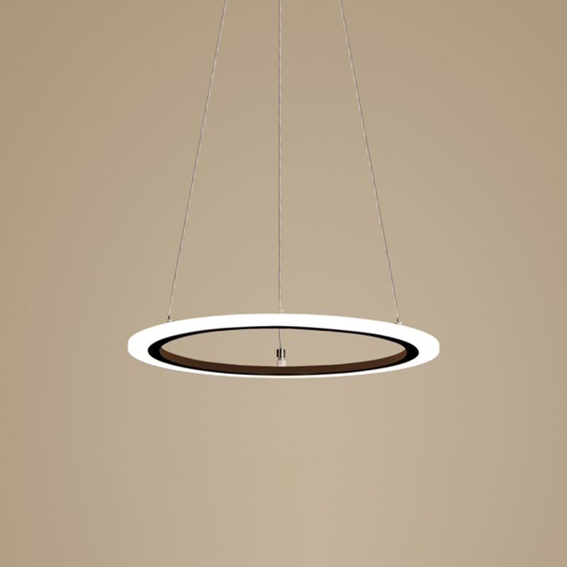 4-Tier Rectangular Living Room LED Suspension Light Acrylic Nordic Style Chandelier Light in Black