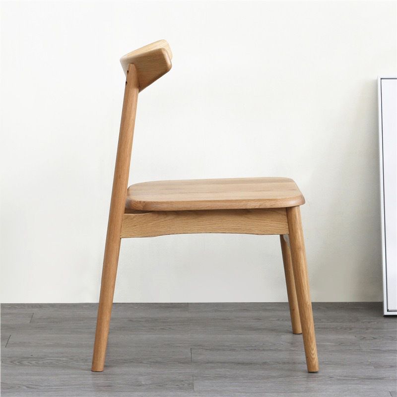 Contemporary Style Wood Dining Chair Stackable Ladder Back Arm Chair for Home