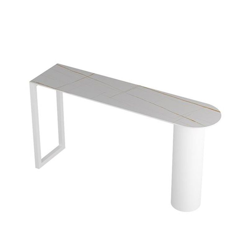 Contemporary Bar Table Stone Bar Desk with Double Pedestal for Home