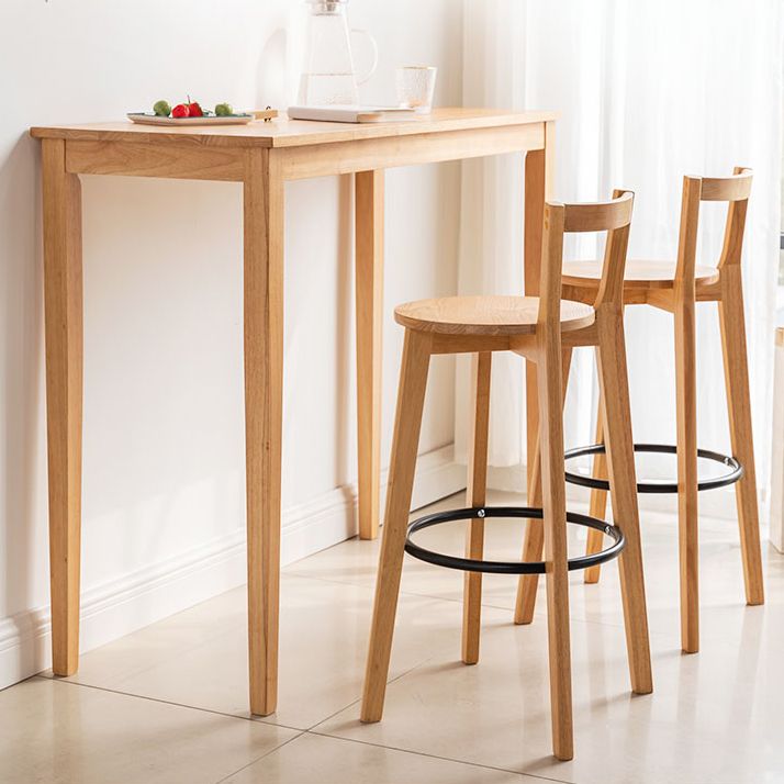 Contemporary Rectangle Solid Wood Living Room Bar Dining Table