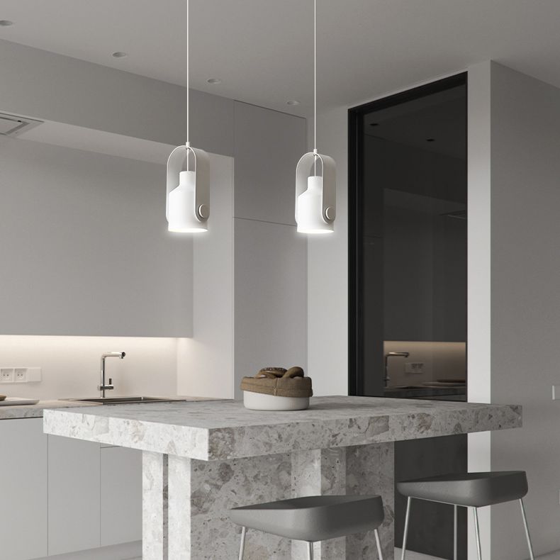 Lacquered Iron Pendant Light in Modern Creative Style Can Macaron Hanging Lamp for Interior Spaces