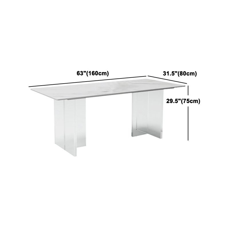 Contemporary Style Sintered Stone Dining Rectangle Table Set 1/4/5/6 Pieces Dining Set