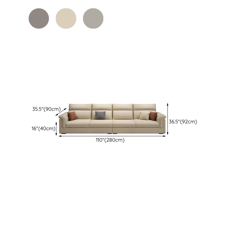 Contemporary Faux Leather Sofa with Ottoman Included in Pine Wood