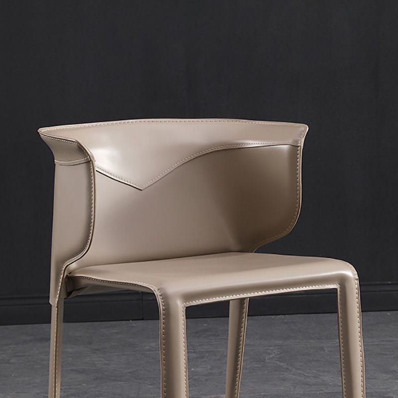 Contemporary Metal Dining Room Chairs Arm Leather Dining Chairs for Home Use