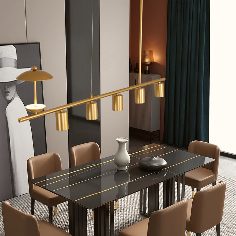 Lámpara de lámpara lineal moderna lámpara de lámpara múltiple iluminación de sala de vestíbulo