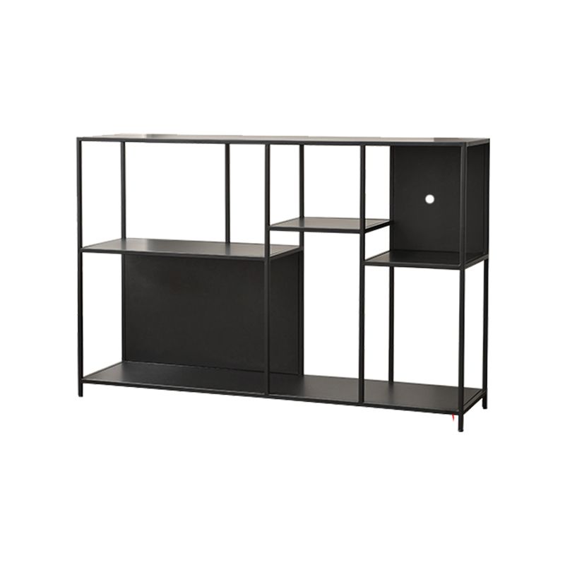 Modern Style Open Back Bookshelf Horizontal Metal Bookcase with Shelves