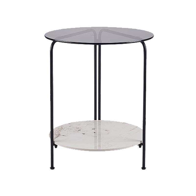 Contemporary Rectangular/Round Side End Table Glass Top Corner Table