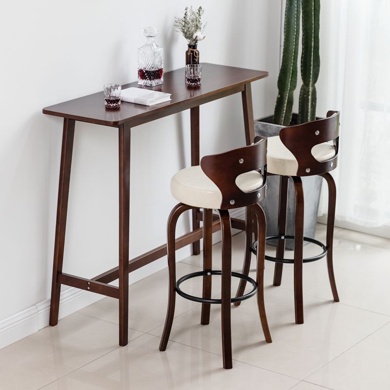 Traditional Rectangle Solid Wood Living Room Bar Dining Table