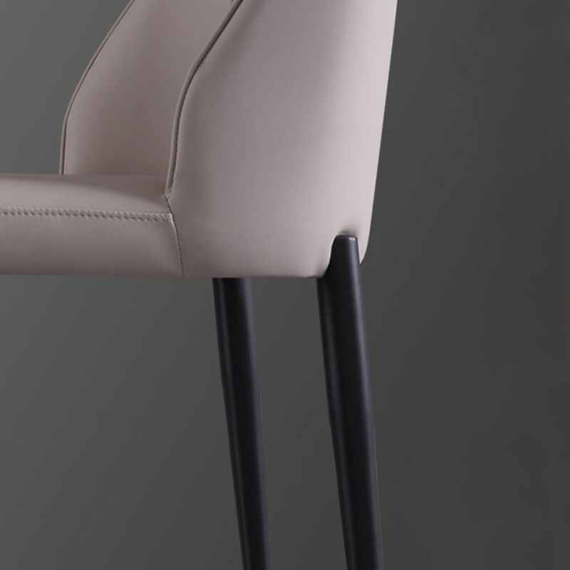 Industrial Faux Leather Chair Armless Side Chairs with Metal Legs for Home Use