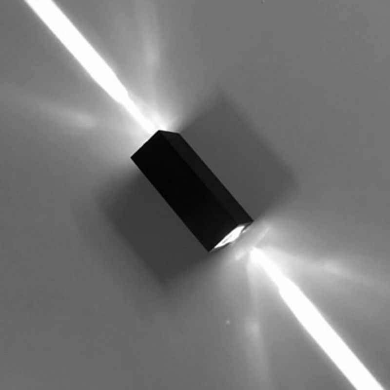 Modern Style Rectangular Wall Mounted Lamps Metal 2 Lights Wall Light Sconces