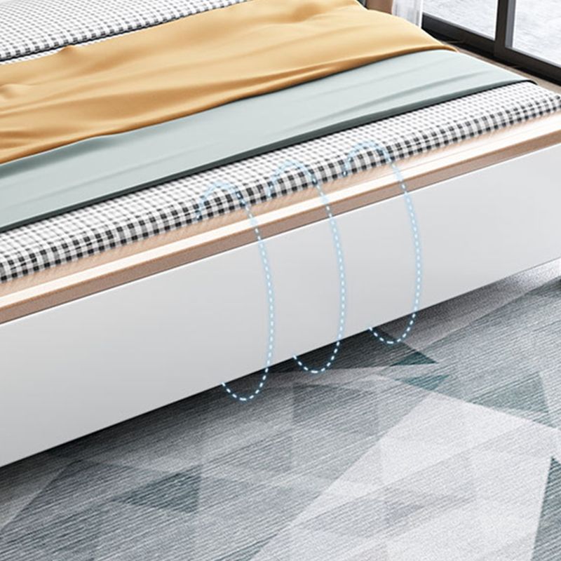 Contemporary Panel Bed Wood and Upholstered Bed Frame, 51" Tall