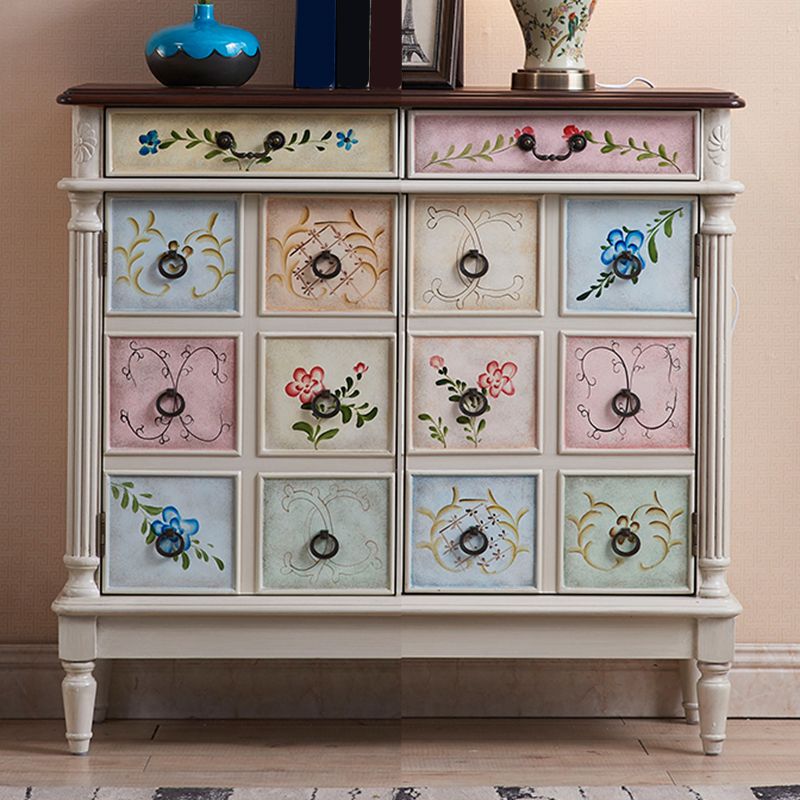 Rectangle Industrial Accent Cabinet Wood Knobs Cabinet with Drawer