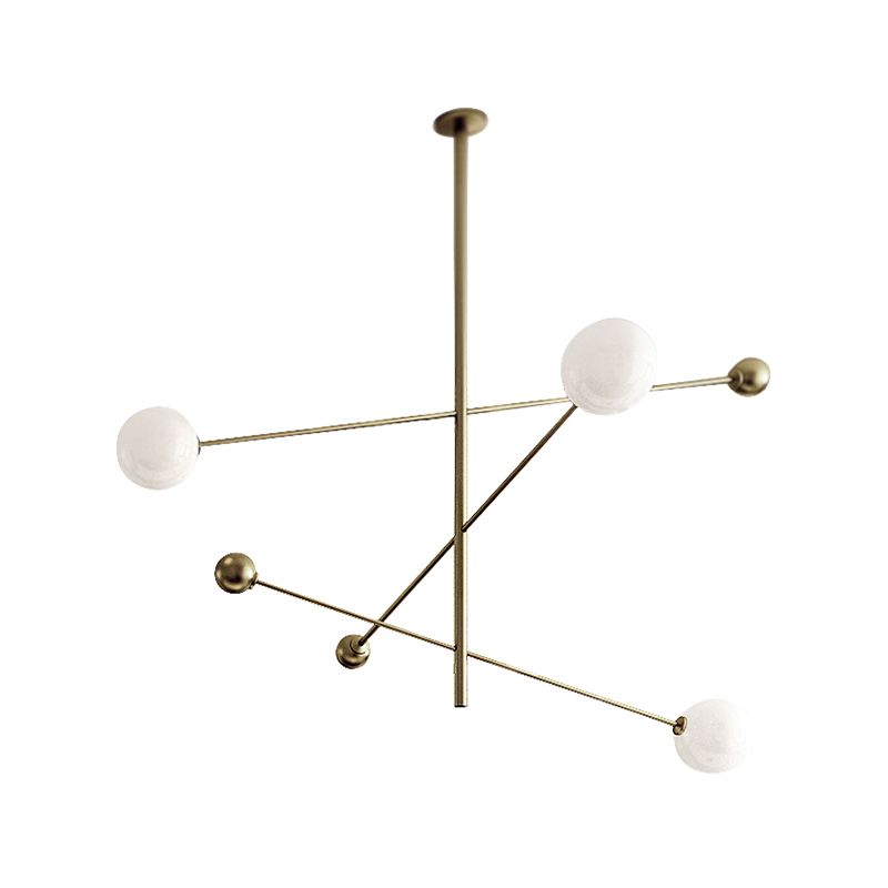 Metal Chandelier Modern 3 Lights Chandelier Lamp in Gold for Restaurant