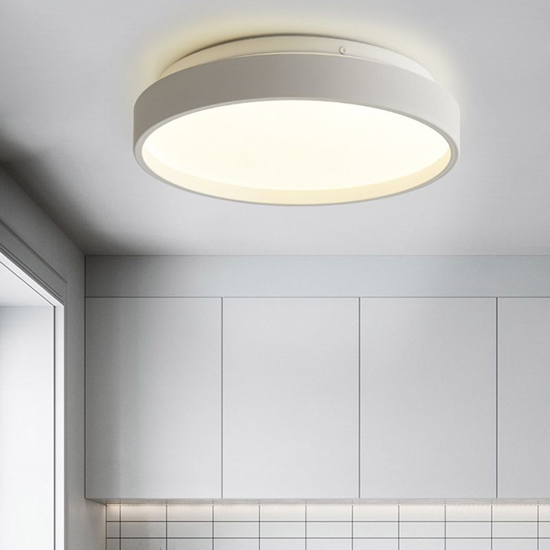 12"/18" Round Flush Light Modern Acrylic 1 Light Flush Mount Ceiling Light in Coffee Bronze/Gold/White for Indoor