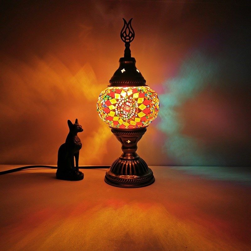 1 la tête tachée de tête petite lampe de bureau du sud-est de l'Asie du Sud-Est lampe de table de nuit à chambre ovale
