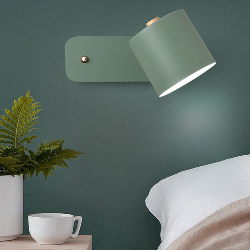 Zylindermetall-Lesen Wandleuchten 1 Licht moderne Wandhalterung für Schlafzimmer