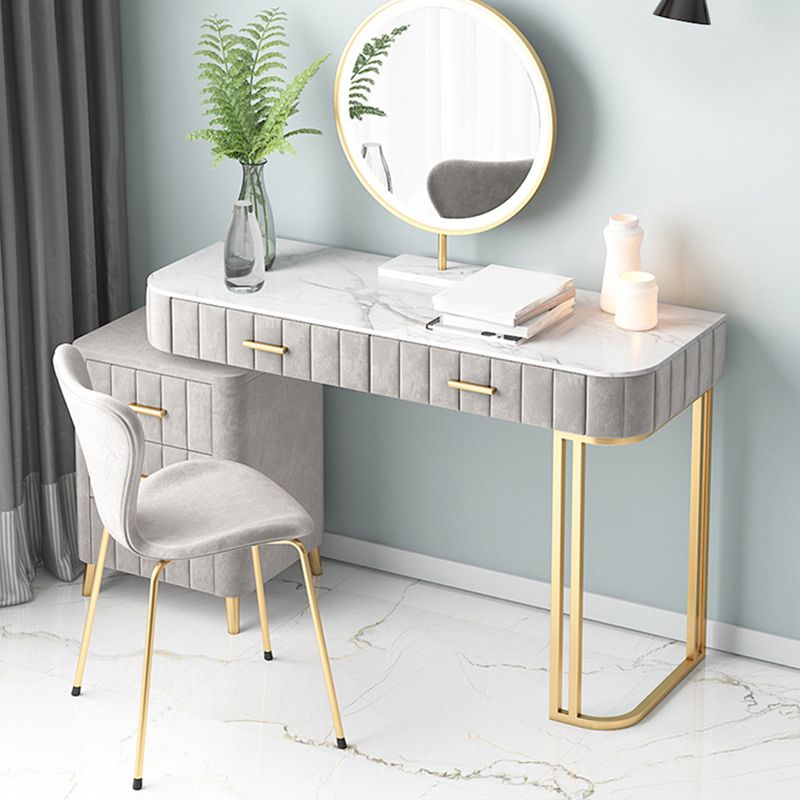 Modern Vanity Dressing Table Slate Top Vanity Makeup Table Set
