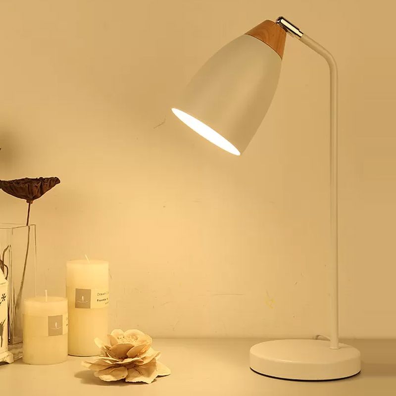 Macaron draaiende koepellampje metalen nachtlampje metalen slaapkamer in geel/zwart/wit en hout