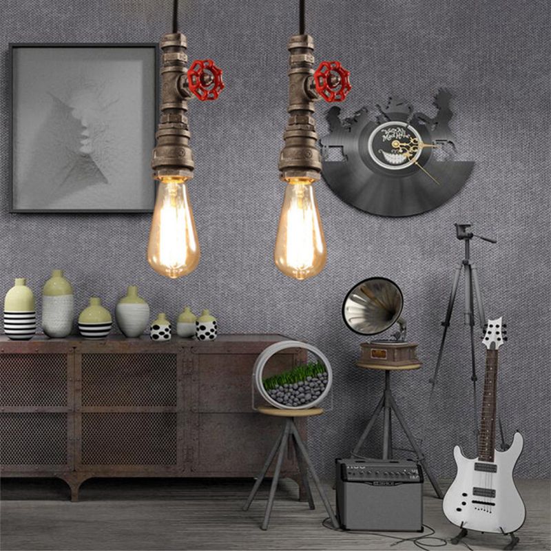 Industrial Exposed Bulb Multi-Pendant Chandelier Metal Chandelier Lights