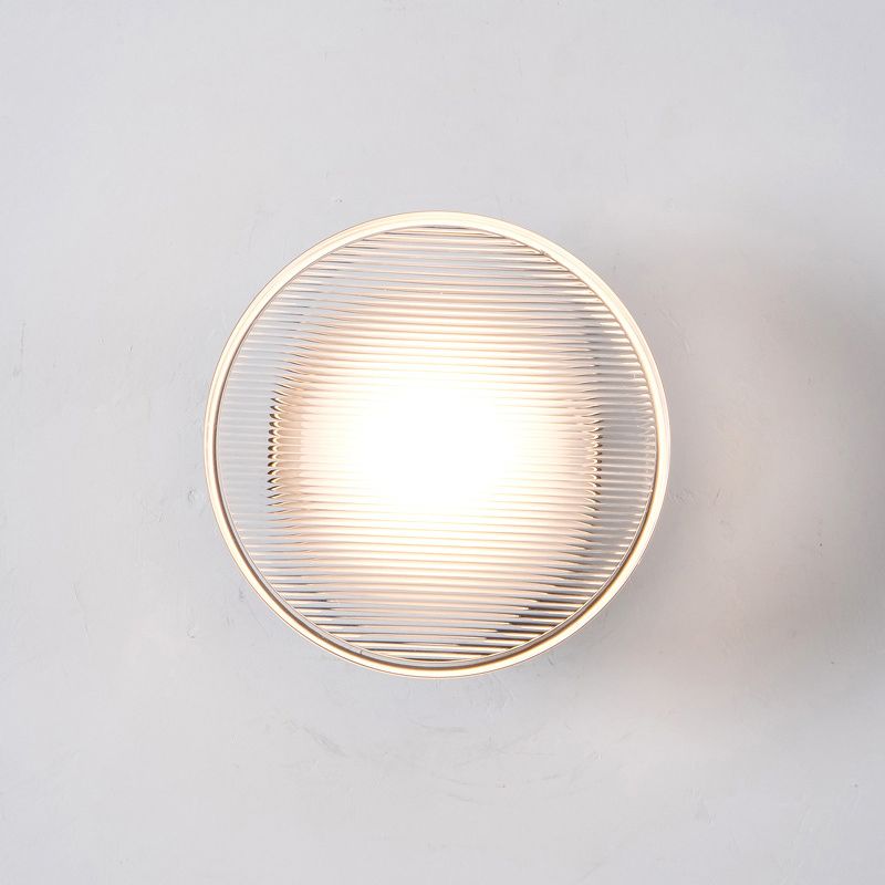 Round Interior LED Wall Mounted Sconce Clear Glass Wall Light in Black / Gold