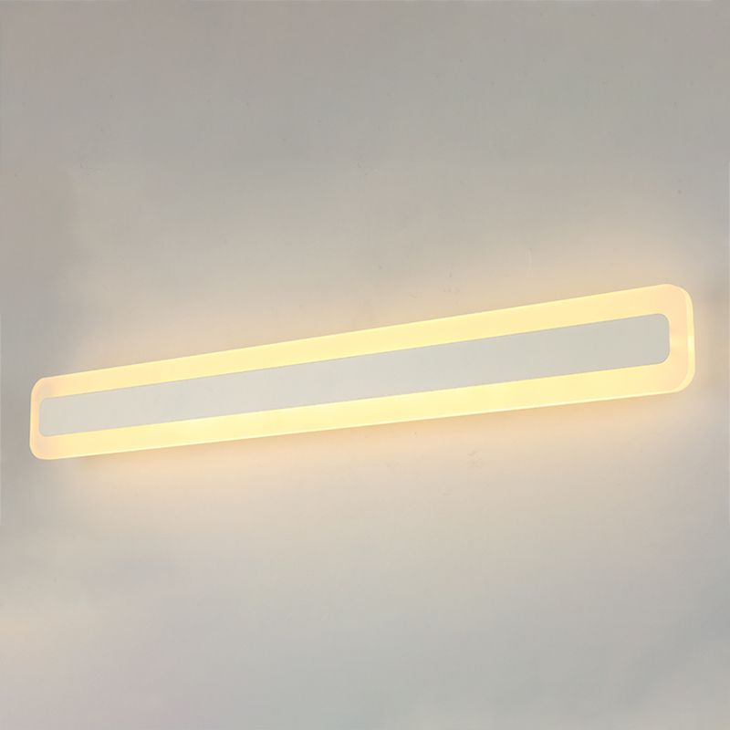 Linear Shade Metal Wall Sconce Modern Single Light Mirror Wall Mount Lighting