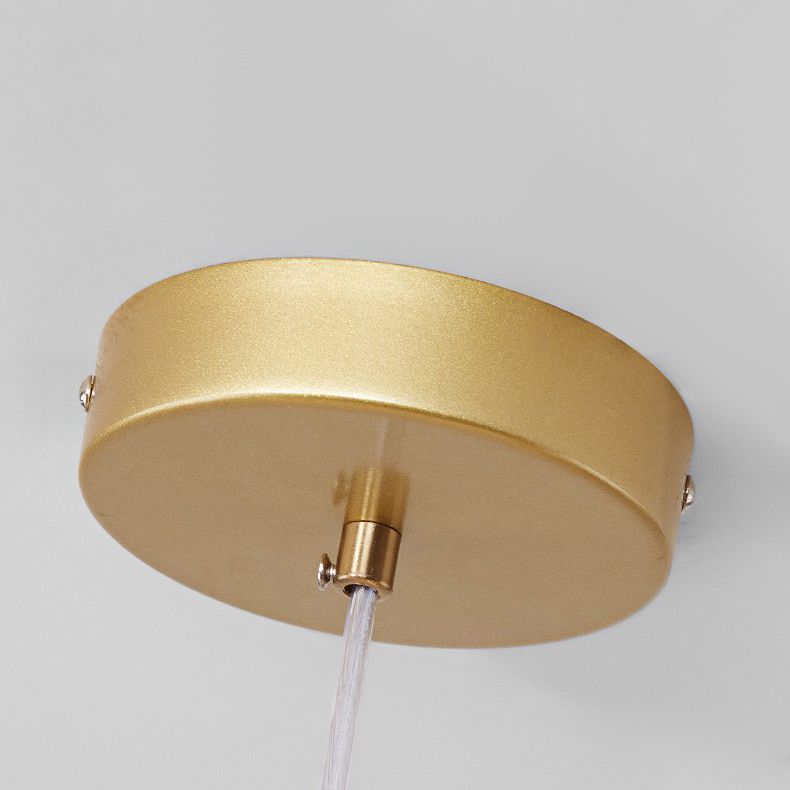 Modern Metal Ceiling Light Ball Shape Pendant Lamp with Glass Shade for Living Room