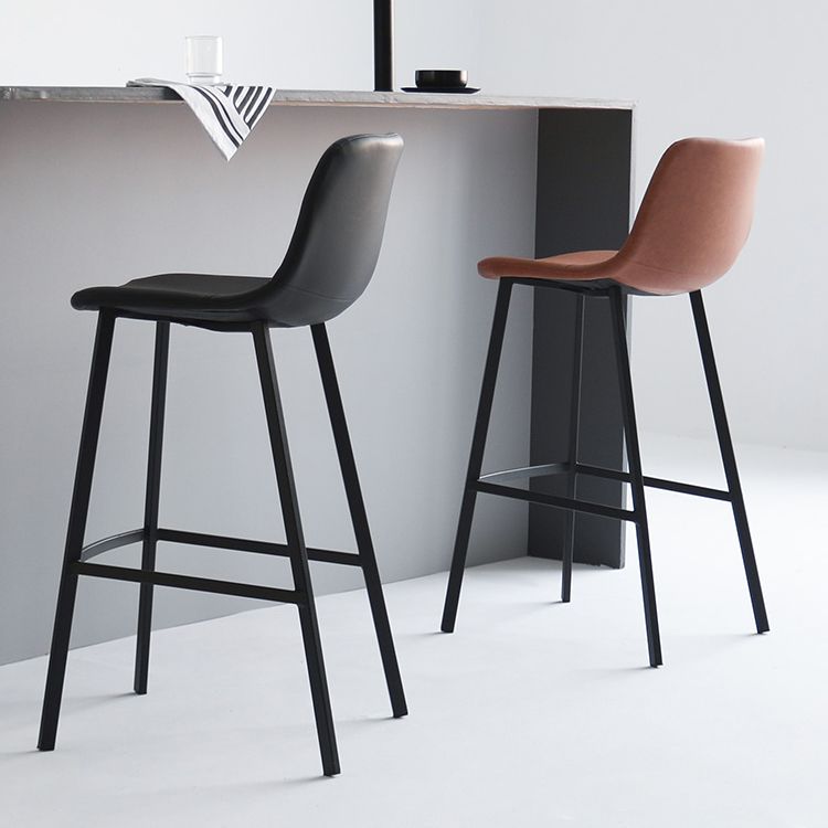 Modern Style Bar-stool PU Leather Counter Bar Stool with Metal Legs for Restaurant