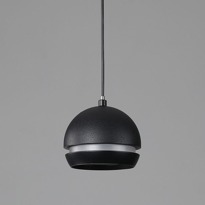 Nordic Mini LED Pendant Lamp Aluminum Bedside Hanging Light in Black