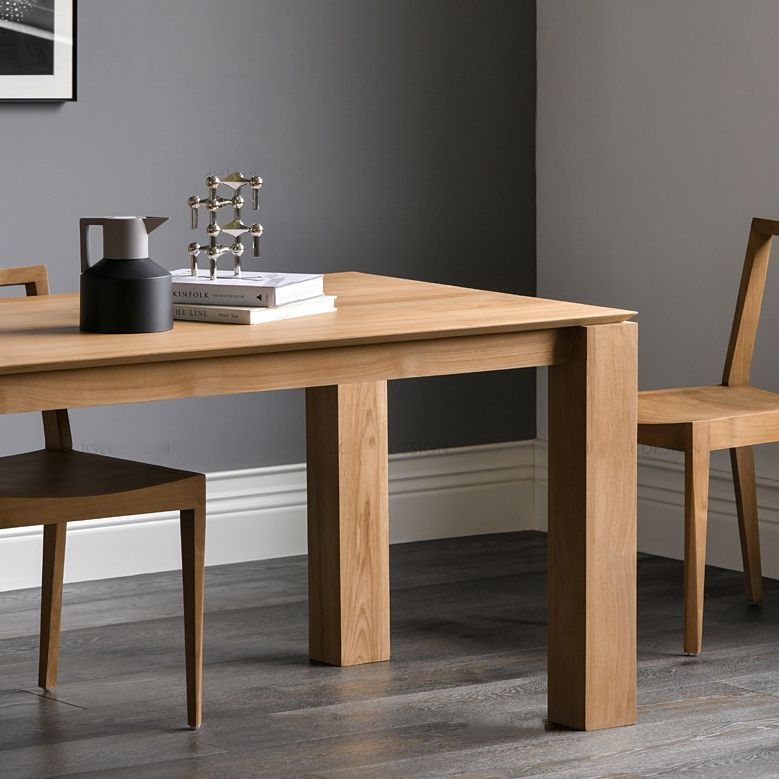 Modern Wood Rectangle Dining Table 4 Legs Table for Dining Room