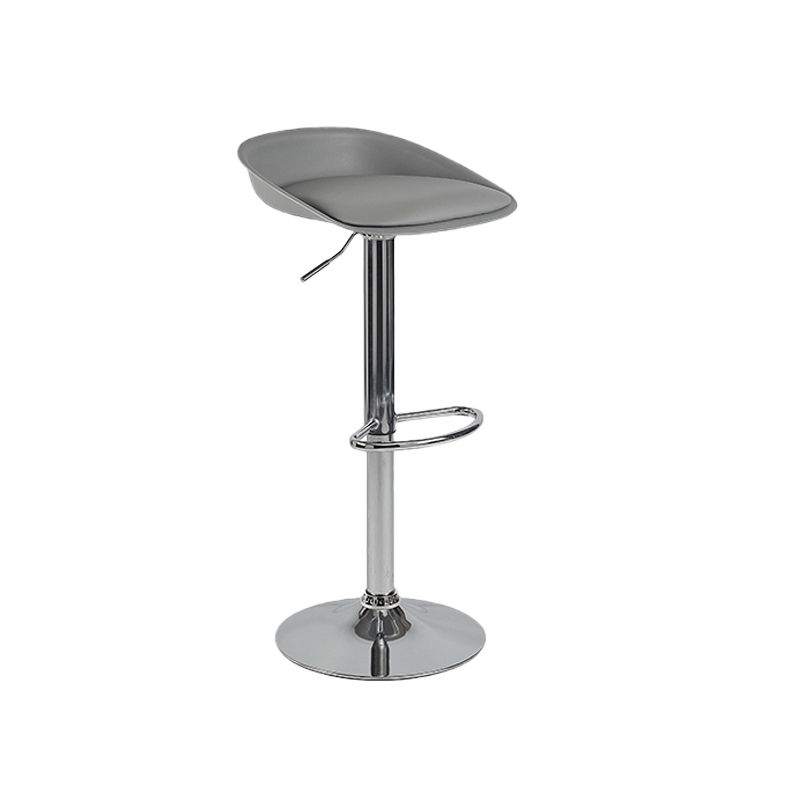Modern Style Low Back Upholstered Adjustable Bar Stool with Metal Legs