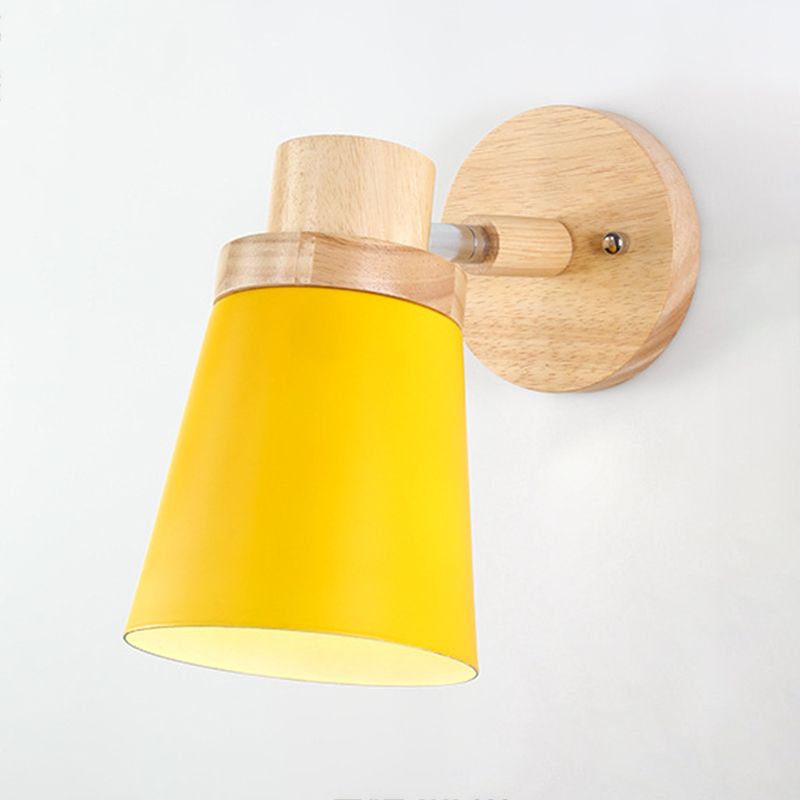 Modern Style Flared Wall Sconces Wood 1 Light Wall Mount Light Fixture