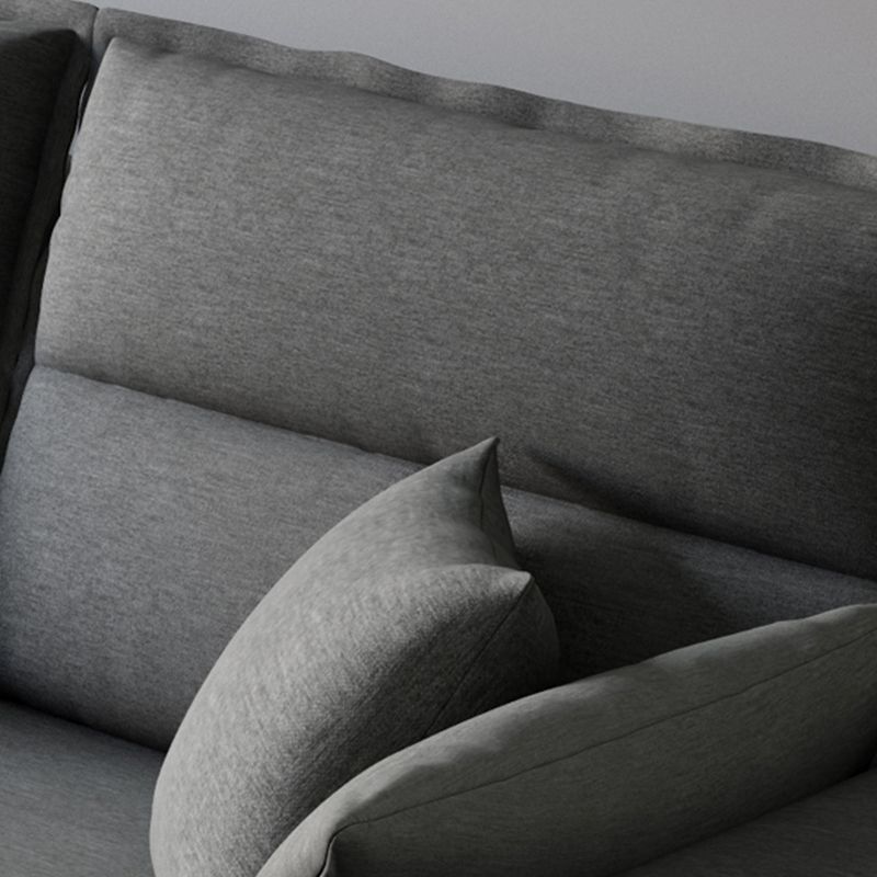 Contemporary Sectional with Pillow Top Arms for 4 People Stationary Sofa