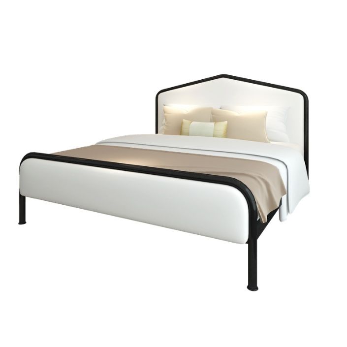 Luxurious Metallic Panel Bed 43.31" High Camelback Bed Frame
