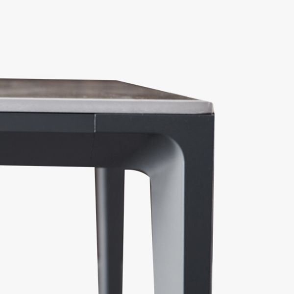 Rectangular Stone Dining Table Modern 4 Legs Furniture in Matte Finish for Indoor