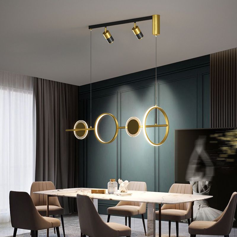 4/6-Light Modernism Golden Kitchen Island Lighting LED Ceiling Light for Foyer