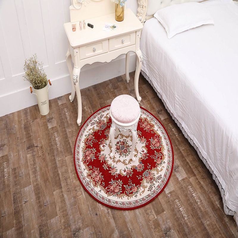 Classic Traditional Rug Multi Color Floral Carpet Washable Pet Friendly Non-Slip Rug for Bedroom
