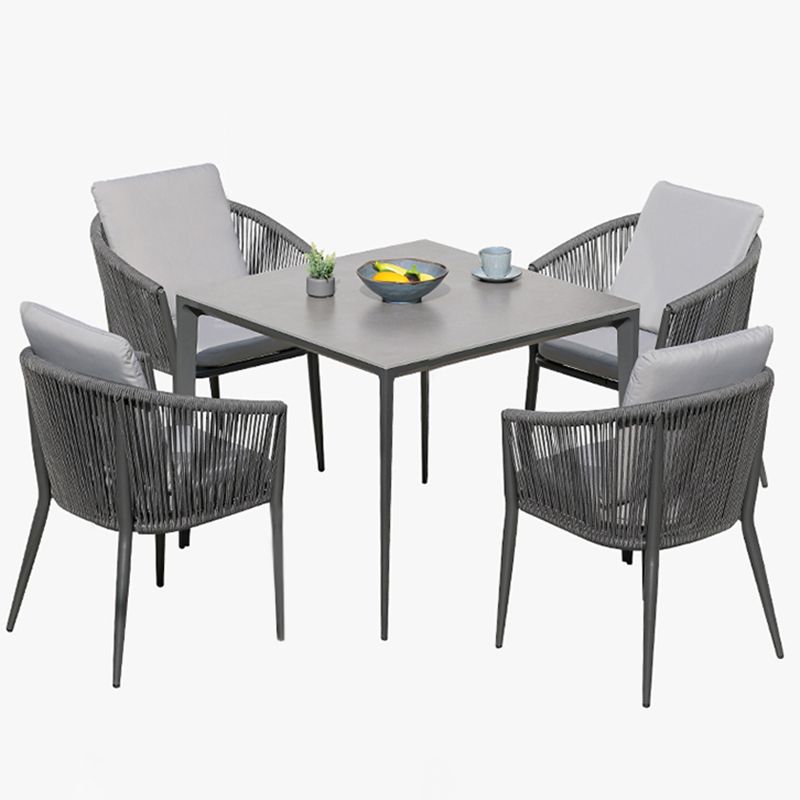 Industrial Aluminum Frame Patio Table Outdoor Rust Resistant Patio Table