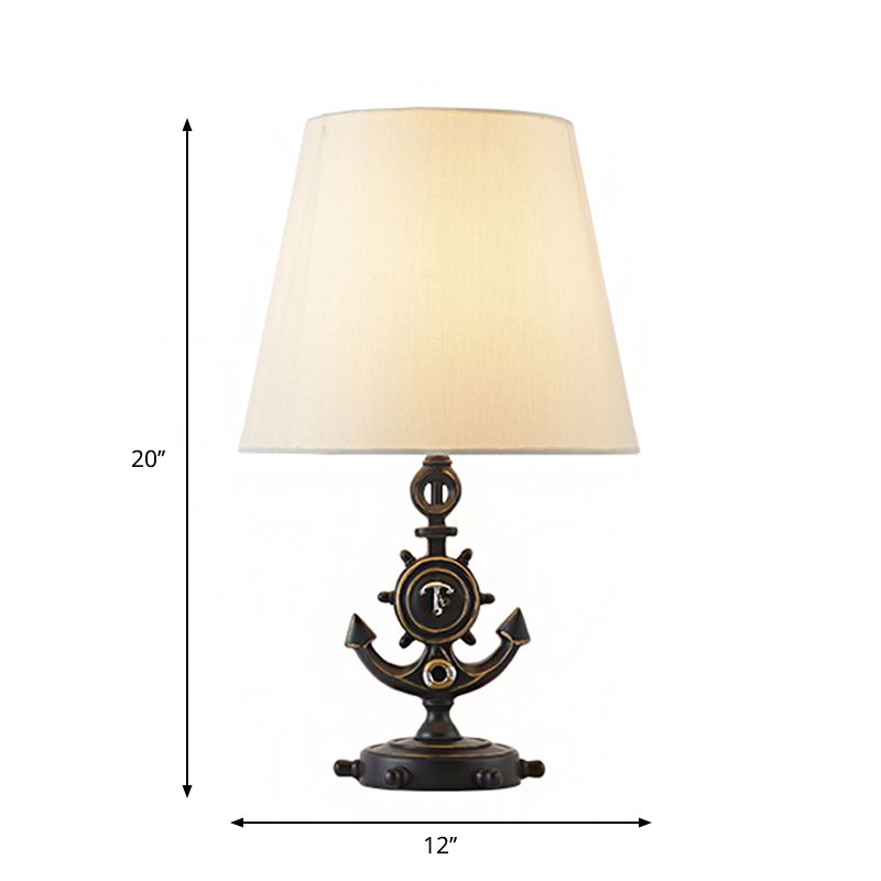 Lámpara de escritorio de cono moderno 1 sala de estudio de cabeza Luz de libro Luz de libro con base de reloj en negro