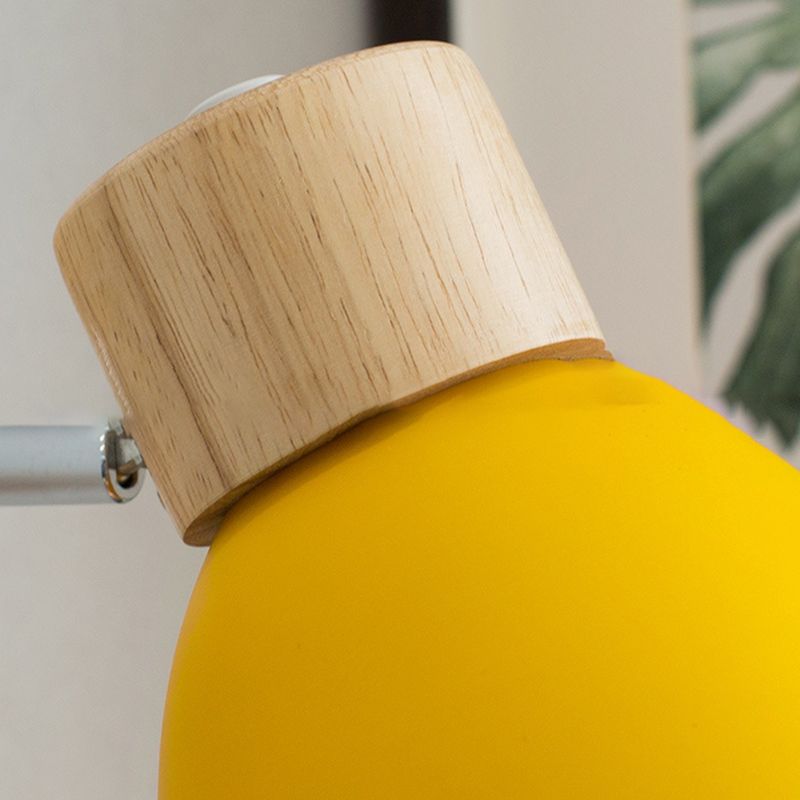 1-Light Metal Sconce Lighting Modern Wood Wall Light for Dining Room