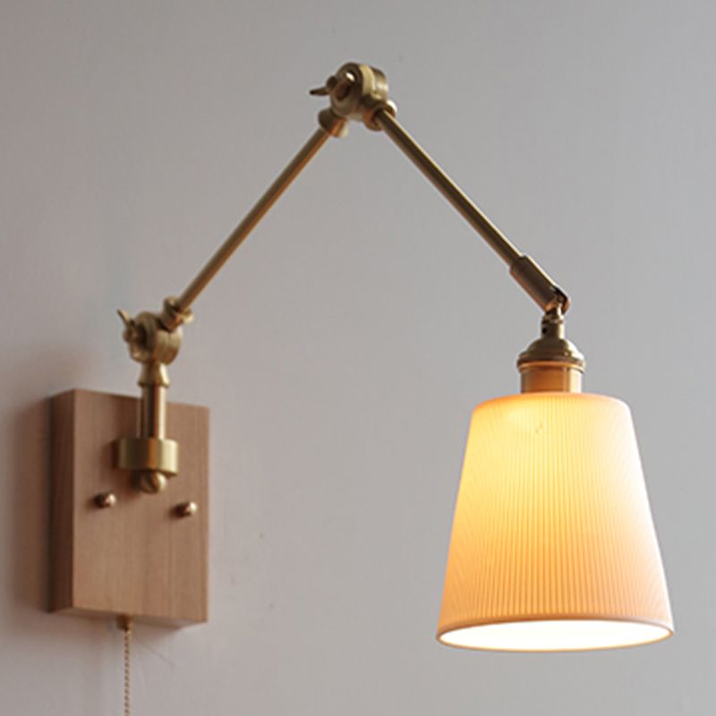 Swing Arm Wall Lamp Modern Ceramic Sconce Lighting for Bedroom