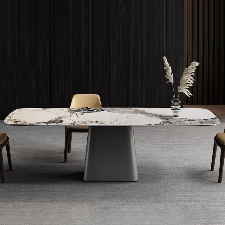 Metal Traditional Luxury Rectangular Table Sintered Stone Table