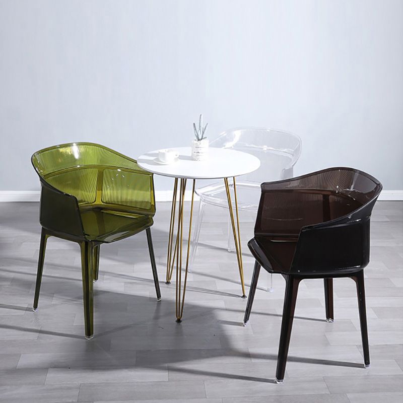 Nordic Style Plastic Dining Armchair Stacking Dining Chair for Restaurant