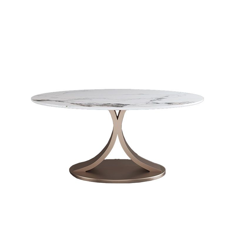 Glam Sintered Stone Dining Table Round Dinner Room Table for Dining Room
