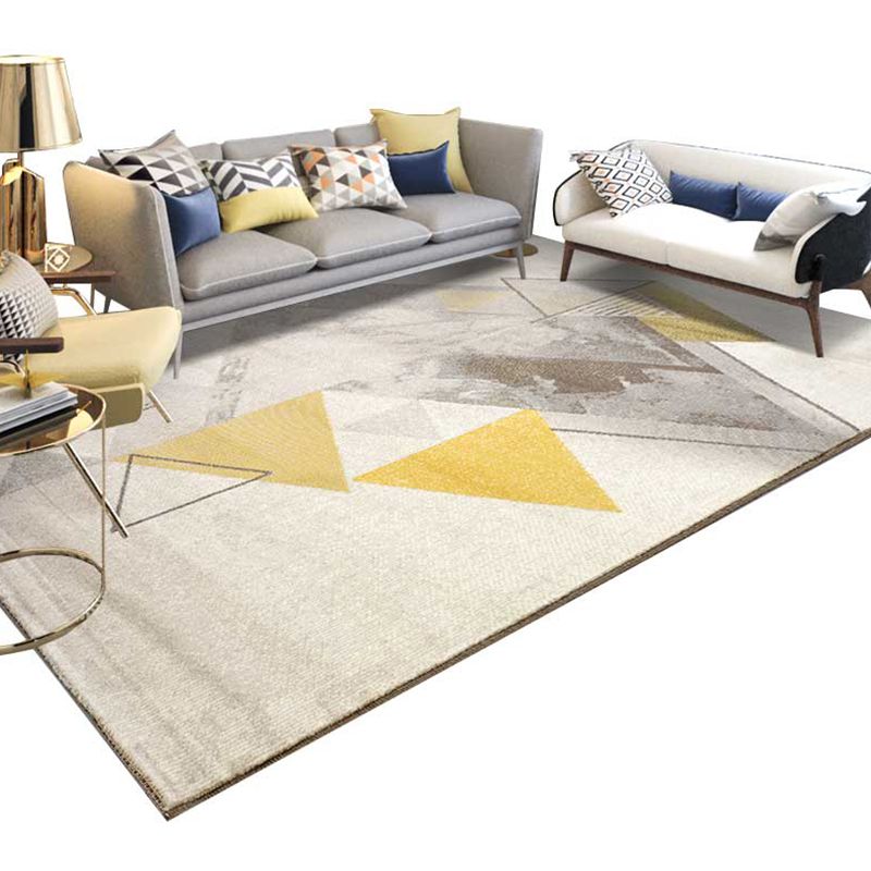 Calming Living Room Rug Multi Colored Geometric Indoor Rug Polypropylene Anti-Slip Easy Care Area Carpet