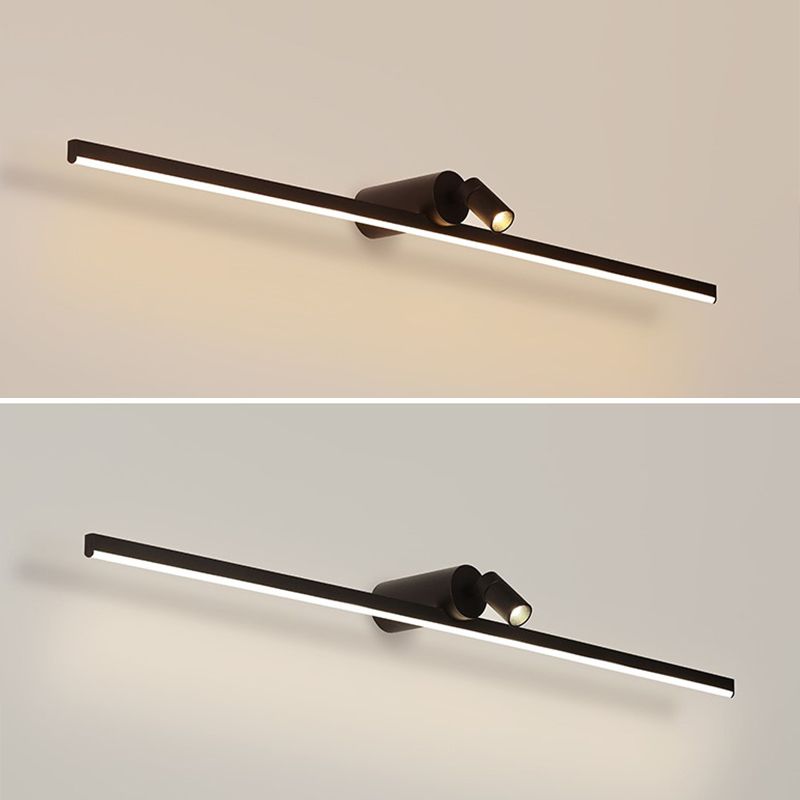Metal Linear Vanity Lighting Simplicity LED Wall Sconce with Spotlight for Bathroom