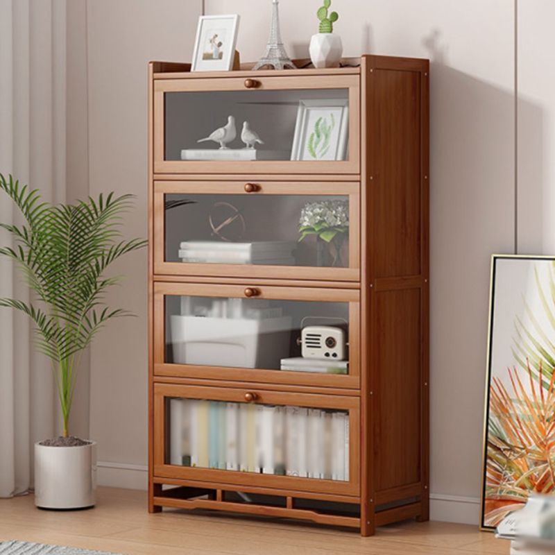 Engineered Wood Barrister Bookcase Contemporary Closed Back Bookshelf with Doors