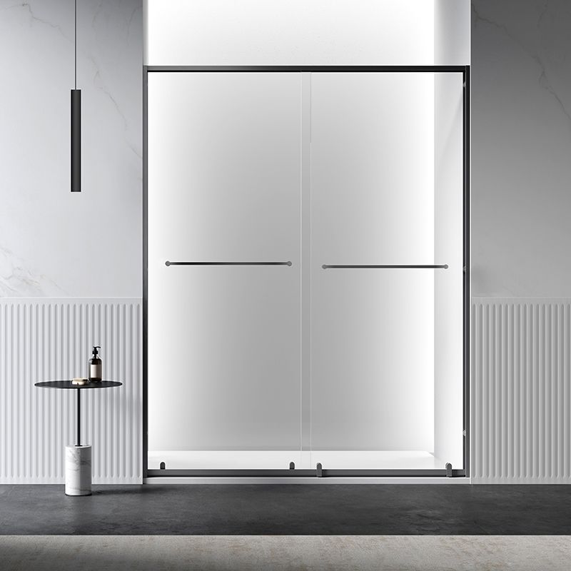 Double Shift Semi Frameless Narrow Bezel Tempered Glass Shower Door