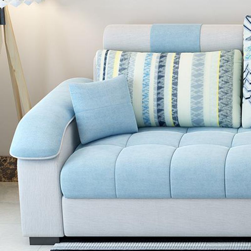 Nordic Linen Loose Back Sofa & Chaise, 108.66" W x 57.09" D x 31.5" H