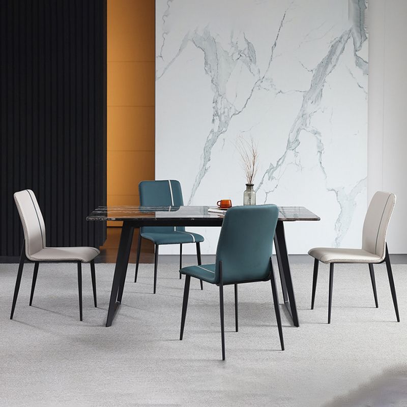 Dining Room Home Upholstered Chair Leather Parsons Armless Chair